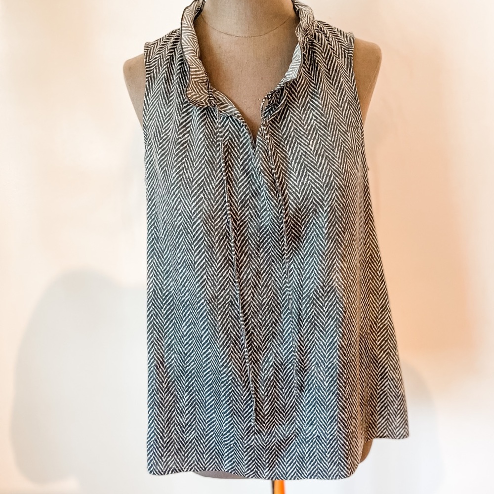 J. Crew sleeveless dress blouse in chevron